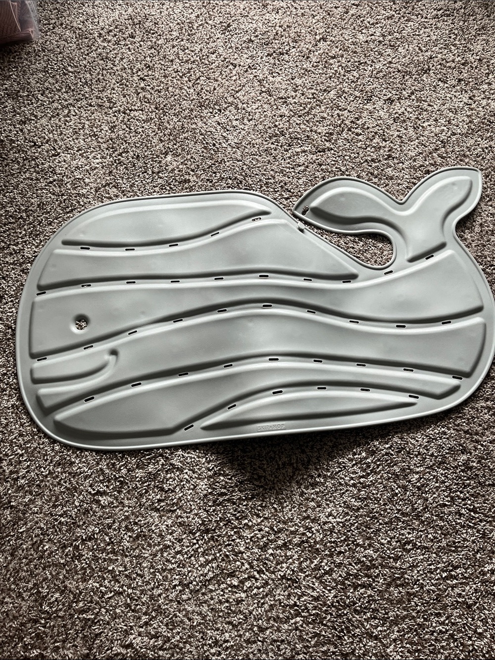 Skip Hop Whale-Shaped Bath/Drain Mat in Light Gray